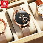 OLEVS 5189 Women’s Luxury Watch – Elegant Quality Stainless Steel Quartz Wristwatch for Ladies & Girls Black