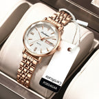 POEDAGAR 312 Women's Stainless Steel Quartz Watch – Waterproof Fashion Timepiece with Date Window White