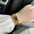 Scottie 9655 Women’s Classic Square Gold Watch – Luxury Stainless Steel Quartz Wristwatch  Black