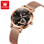 OLEVS 5189 Women’s Luxury Watch – Elegant Quality Stainless Steel Quartz Wristwatch for Ladies & Girls Black