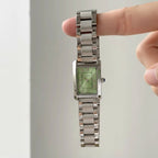 Scottie 9655 Women’s Classic Square Gold Watch – Luxury Stainless Steel Quartz Wristwatch  Green