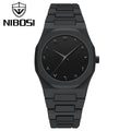 Nibosi 8102 Classic Arabic Numeral Men’s Watch - 40mm Ultra-Slim Polycarbon Quartz Movement with Premium Glass Dial Black