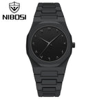 Nibosi 8102 Classic Arabic Numeral Men’s Watch - 40mm Ultra-Slim Polycarbon Quartz Movement with Premium Glass Dial Black