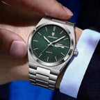 Poedagar 821 Men's Luxury Fashion Watch – Waterproof Luminous Quartz Wristwatch with Stainless Steel Band Green