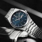 Poedagar 821 Men's Luxury Fashion Watch – Waterproof Luminous Quartz Wristwatch with Stainless Steel Band Blue
