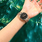 POEDAGAR 312 Women's Stainless Steel Quartz Watch – Waterproof Fashion Timepiece with Date Window Black