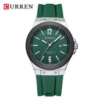CURREN 8467 Men Watch Waterproof Quartz Silicone Strap Green