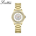 Scottie 9677 Women’s Gold Stainless Steel Watch – Waterproof Quartz Sport Wristwatch Gold
