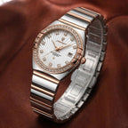 POEDAGAR 302 Luxury Women’s Stainless Steel Wristwatch – Waterproof Quartz Watch with Luminous Hands and Date Display White
