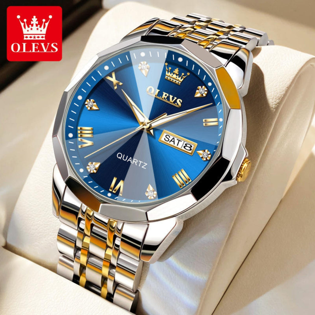 OLEVS 9931 Women’s Ultra-Thin Watch – Simple Stainless Steel Waterproof Quartz Wristwatch Blue