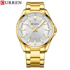 CURREN 8424 White Men's Stainless Steel Quartz Wristwatch