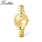 Scottie 9782 Women’s Snakebone Bracelet Watch – New Luxury Fashion Wristwatch  Gold