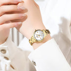 CURREN 9094 Ladies Luxury Watch – Original Stainless Steel Bracelet with Diamond Accents & Quartz Movement White Dial