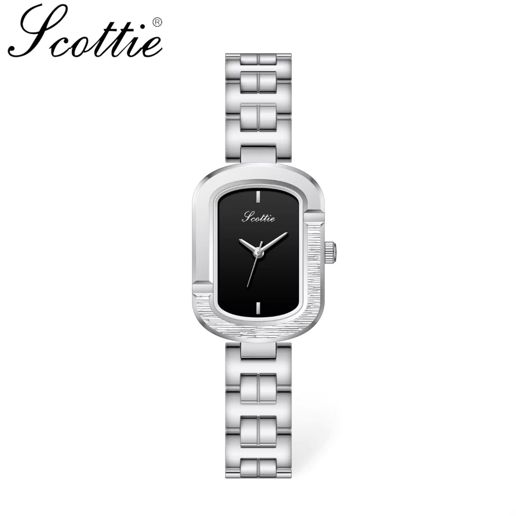 Scottie 9723 Women’s Modern Luxury Watch – Elegant Analog Quartz Wristwatch with Waterproof Alloy Band Black