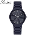 Scottie 9729 Women’s Simple Luxury Watch – Waterproof Stainless Steel Quartz with Blue Dial