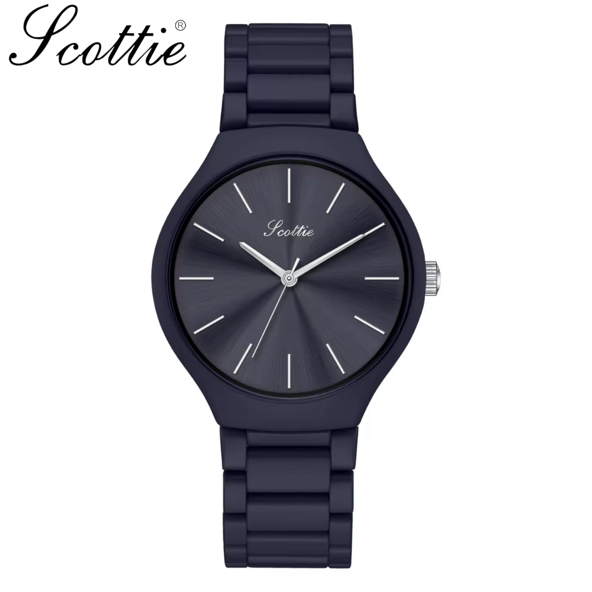 Scottie 9729 Women’s Simple Luxury Watch – Waterproof Stainless Steel Quartz with Blue Dial