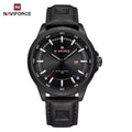 NAVIFORCE 9248 Men’s Fashion Sport Watch – Waterproof Quartz Analog Wristwatch with Leather Strap Black