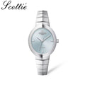 Scottie 9782 Women’s Snakebone Bracelet Watch – New Luxury Fashion Wristwatch  Silver and Blue