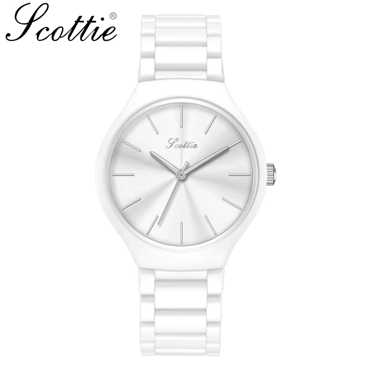 Scottie 9729 Women’s Simple Luxury Watch – Waterproof Stainless Steel Quartz with White Dial