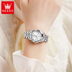 OLEVS 9970 Women’s Fashion Watch – Stainless Steel Waterproof Quartz for Ladies Silver