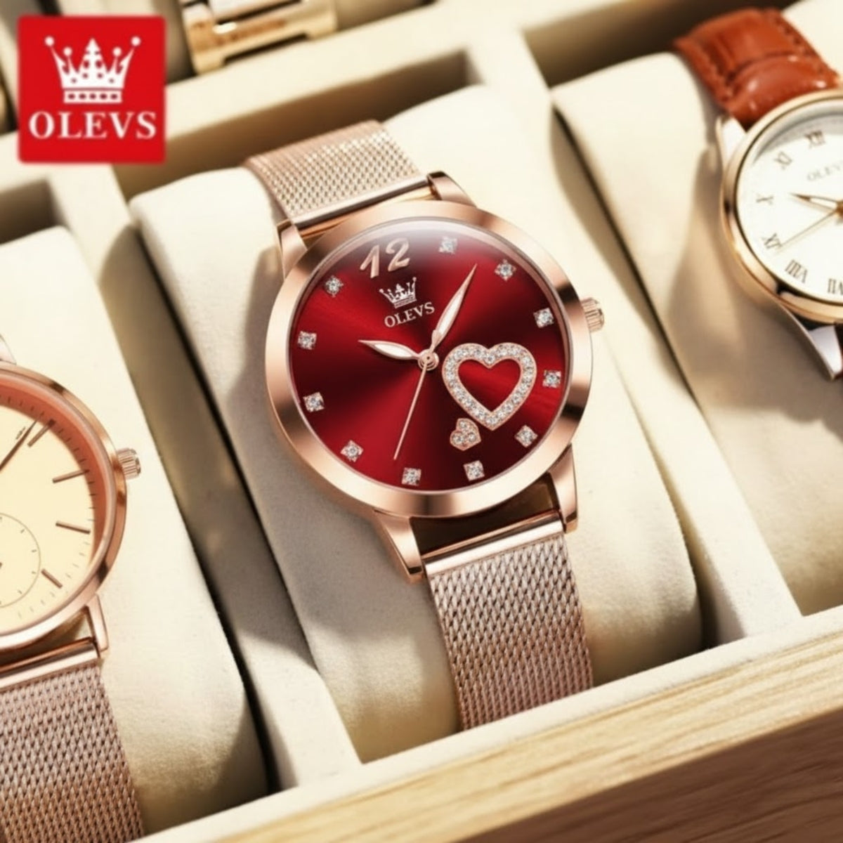 OLEVS 5189 Women’s Fashion Watch – Stainless Steel Waterproof Quartz for Ladies Gold