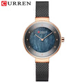 CURREN 9032 New Women’s Bracelet Watch – Simple Luxury Fashion Quartz Wristwatch for Girls Black and Rose Gold