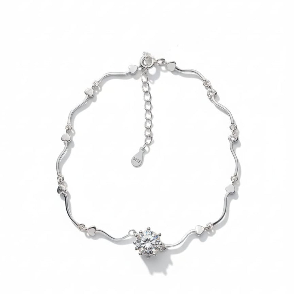 S925 Wavy Link Bracelet
