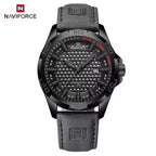 NAVIFORCE 8023 Men’s Original Fashion Watch – Waterproof Quartz Leather Wristwatch with Calendar Gray