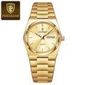 POEDAGAR 786 Luxury Women’s Stainless Steel Bracelet Watch – Waterproof Quartz Wristwatch with Luminous Hands Gold