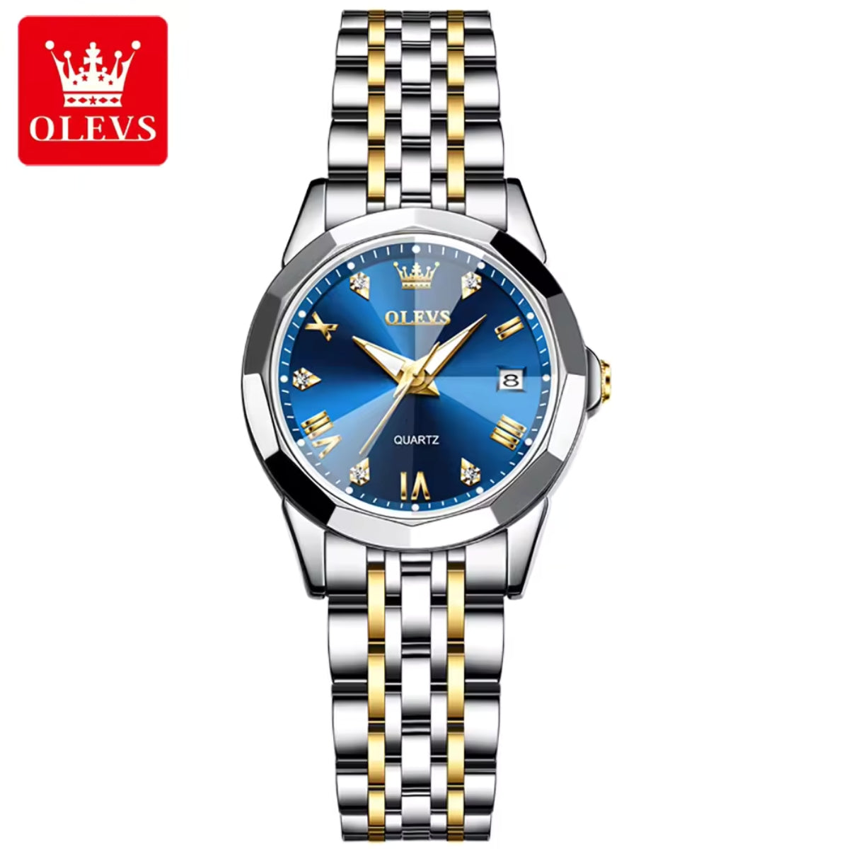 OLEVS 9931 Women’s Ultra-Thin Watch – Simple Stainless Steel Waterproof Quartz Wristwatch Blue