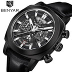 BENYAR 5205 Men's Watch – Sport Chronograph with Luminous Hands Black Dial