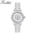 Scottie 9677 Women’s Gold Stainless Steel Watch – Waterproof Quartz Sport Wristwatch White