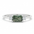 Timeless Sterling Silver Moss Agate Ring