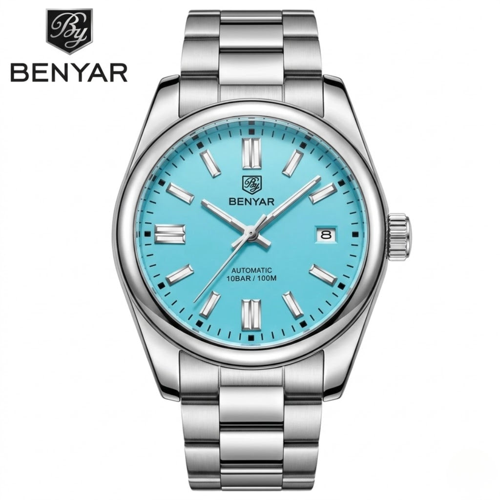 BENYAR 5185 Men’s Automatic Mechanical Turquoise Blue Dial “Oyster Perpetual” Inspired Watch