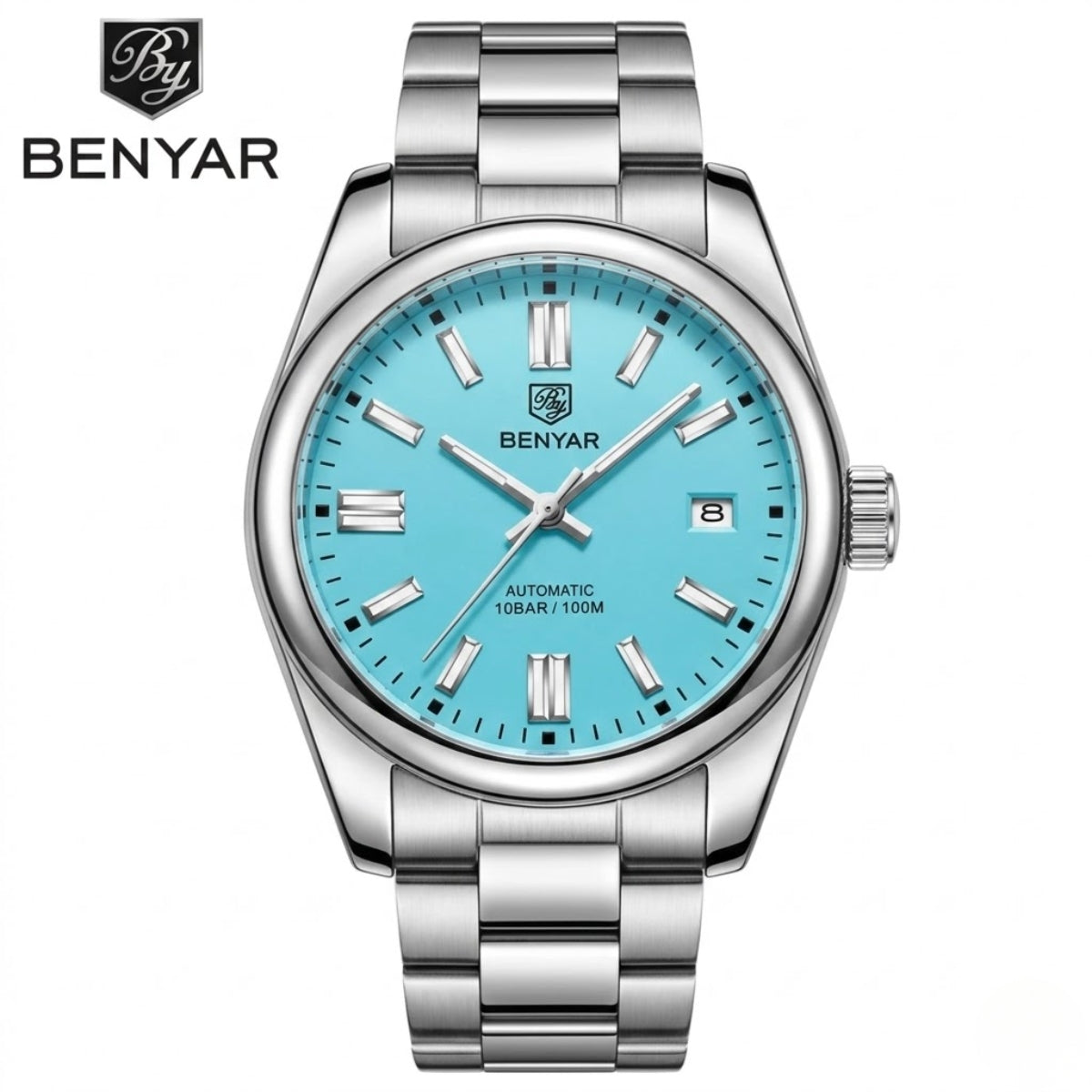 BENYAR 5185 Men’s Automatic Mechanical Turquoise Blue Dial “Oyster Perpetual” Inspired Watch