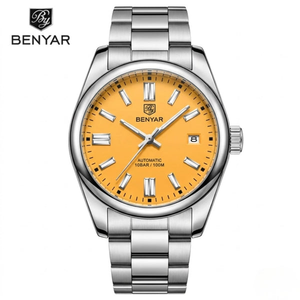 BENYAR 5185 Men’s Automatic Mechanical Stella Yellow Dial “Oyster Perpetual” Inspired Watch
