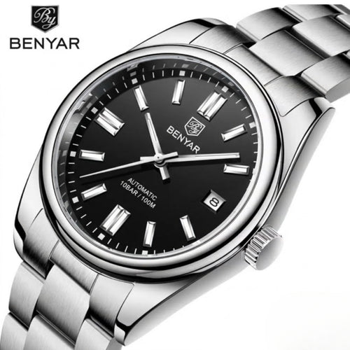 BENYAR 5185 Men’s Automatic Mechanical Classic Black Dial “Oyster Perpetual” Inspired Watch