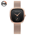Hannah Martin 1251 Women’s Fashion Watch – Stainless Steel, Japan Quartz & Waterproof Rose Gold and Black