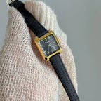 Scottie 9153 Women’s Square Leather Watch – Luxury Quartz Water-Resistant Wristwatch for Ladies Black