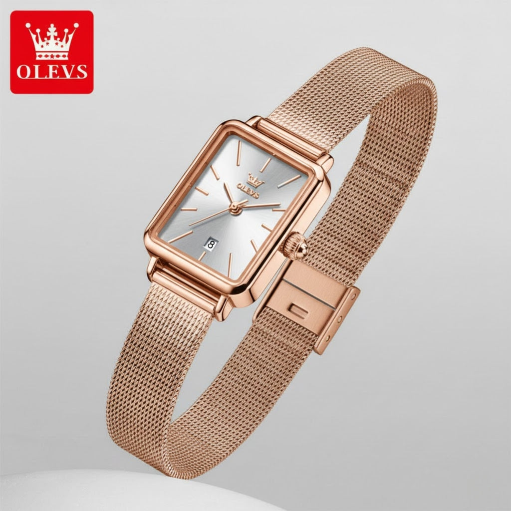 OLEVS 3692 Women’s Watch – Stainless Steel Quartz Wristwatch with Waterproof - Rose White