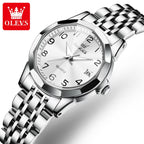 OLEVS 9970 Women’s Fashion Watch – Stainless Steel Waterproof Quartz for Ladies Silver