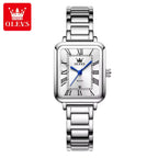OLEVS 5641 Women’s Classic Square Watch – High Quality Stainless Steel - White