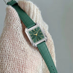 Scottie 9153 Women’s Square Leather Watch – Luxury Quartz Water-Resistant Wristwatch for Ladies Green