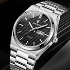 Poedagar 821 Men's Luxury Fashion Watch – Waterproof Luminous Quartz Wristwatch with Stainless Steel Band Black