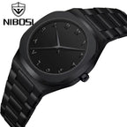 Nibosi 8102 Classic Arabic Numeral Men’s Watch - 40mm Ultra-Slim Polycarbon Quartz Movement with Premium Glass Dial Black