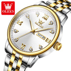 OLEVS 5525 Women’s Luxury Fashion Watch – Premium Quartz Ladies’ Wristwatch Gold and White