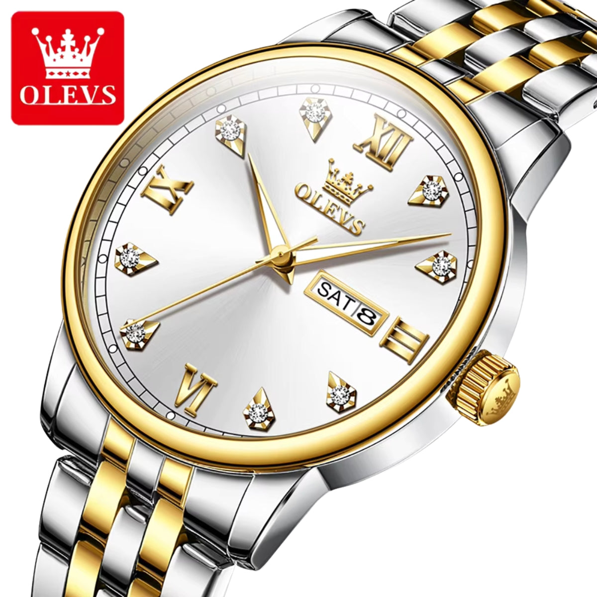 OLEVS 5525 Women’s Luxury Fashion Watch – Premium Quartz Ladies’ Wristwatch Gold and White