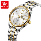 OLEVS 5563 Women’s Classic Watch – Luxury Stainless Steel Quartz Wristwatch Gold and White