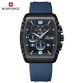 NAVIFORCE 8025 Men’s  Designer Watch – New Quartz Chronograph with Rubber Strap - Blue