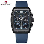 NAVIFORCE 8025 Men’s  Designer Watch – New Quartz Chronograph with Rubber Strap - Blue